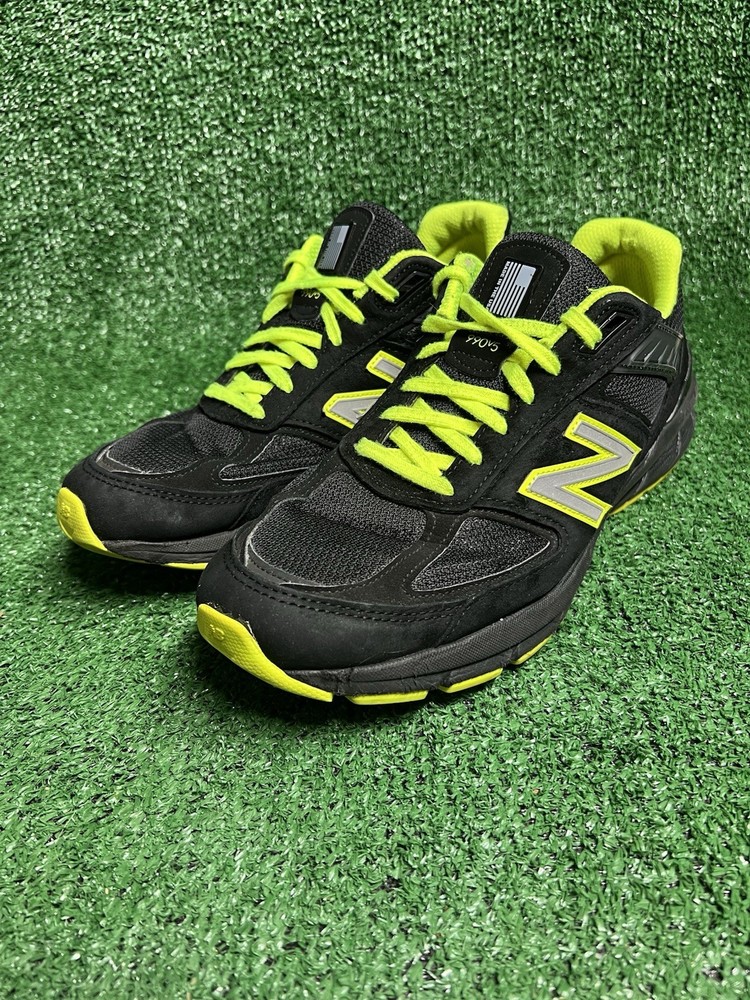 New Balance 990v5 Made in USA Men’s 10 D Black Hi Lite Green Black Suede M990BY5