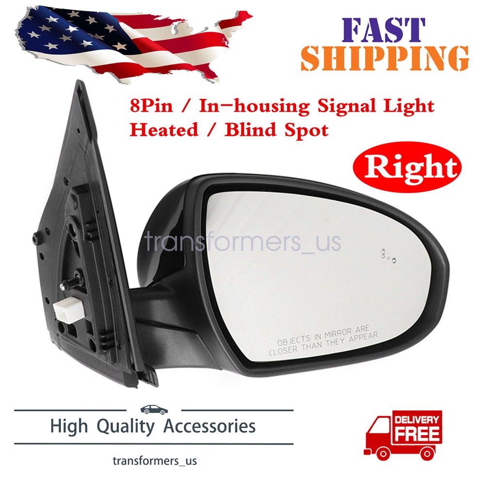 For 2019-2021 Hyundai Tucson 8Pin Right Passenger Side Mirror Blind Spot Heated