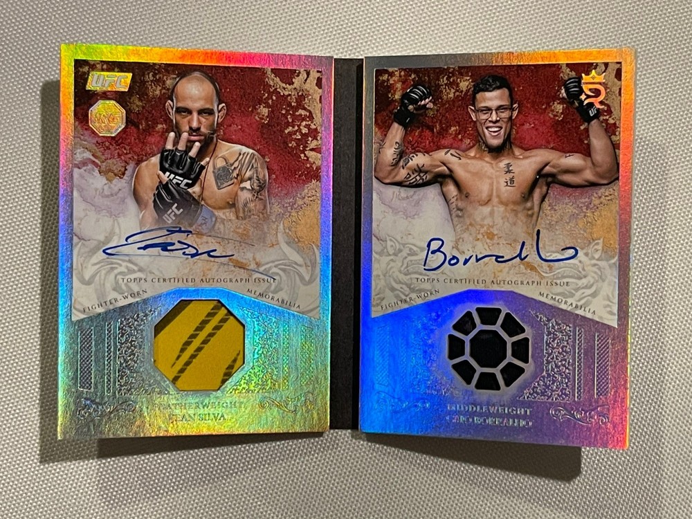 2025 Topps Royalty UFC Dual Booklet Relic Auto Jean Silva (RC) Caio Borralho /25