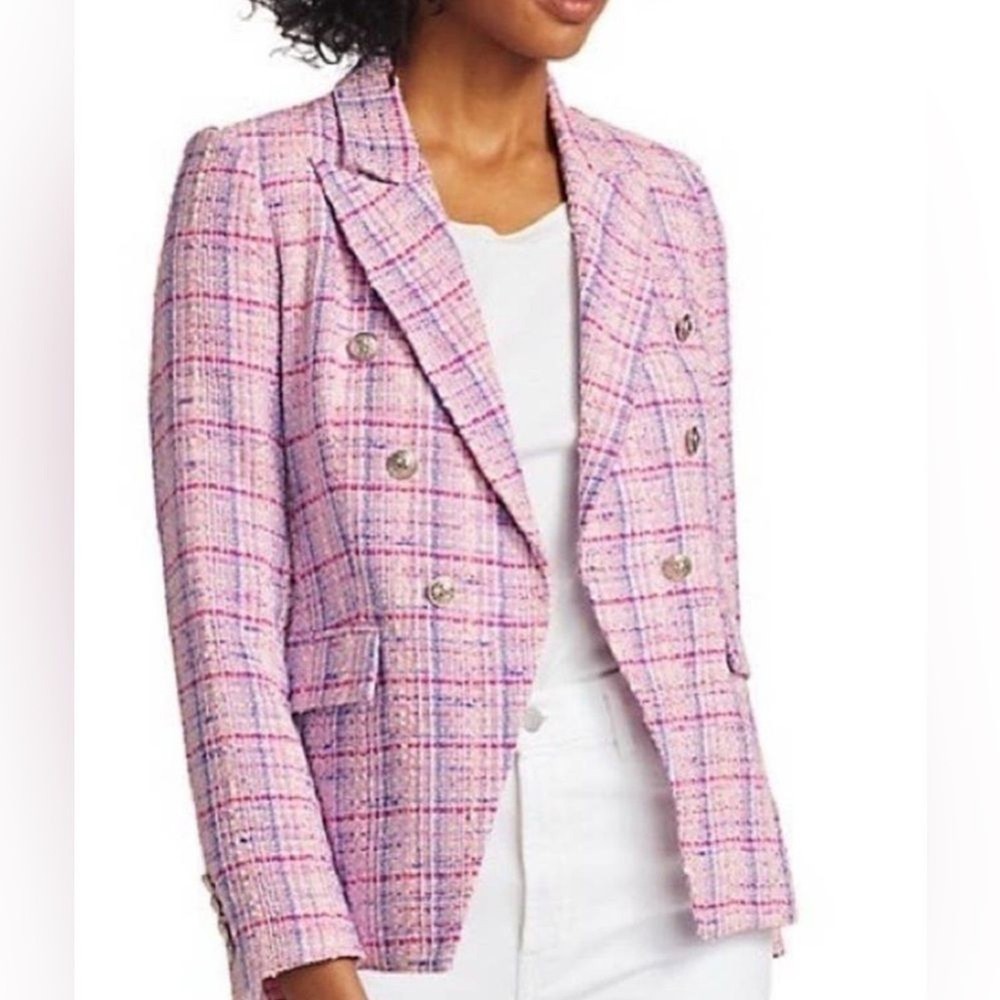NEW Generation Love Alexa Tweed Blazer in Multi Pink S