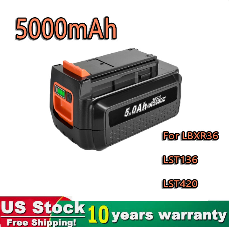 40V Max Lithium 5.0Ah LBXR36 Replacement Battery for Black & Decker LBX2040