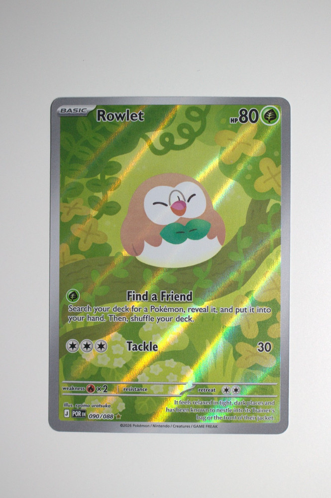 Rowlet 090/088 Holo Illustration Rare Perfect Order Pokemon Near Mint