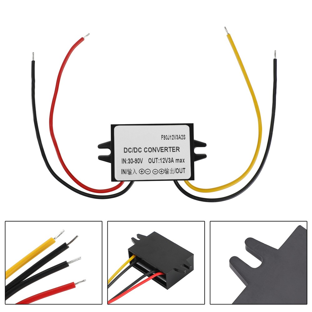 Waterproof Buck Step Down Converter DC30-90V to DC12V 3A Car Power Module