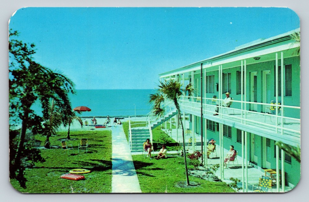 St Petersburg Florida Saxony Apartments Redington Beach VINTAGE Postcard
