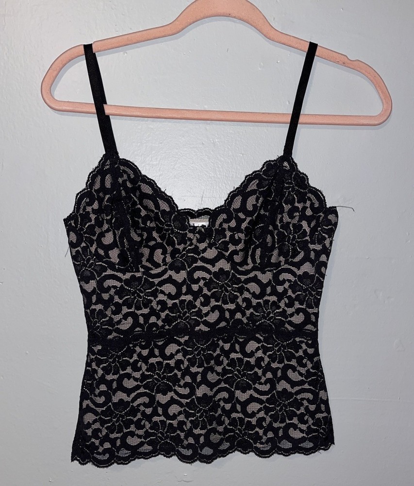 NWT Black Floral Lace Top White House Black Market Size XS Lined