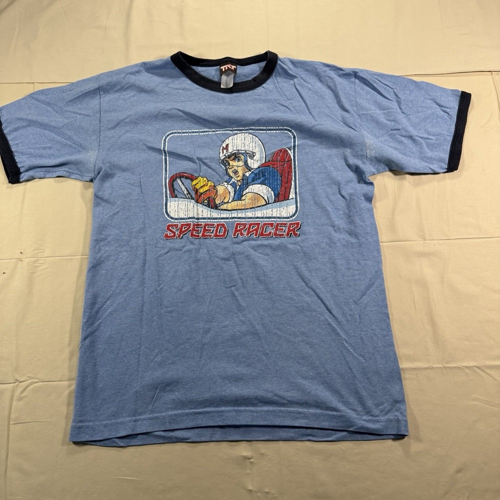 Vintage Speed Racer T Shirt Japanese Anime Blue Ringer TNT by Trau & Loevner Lrg