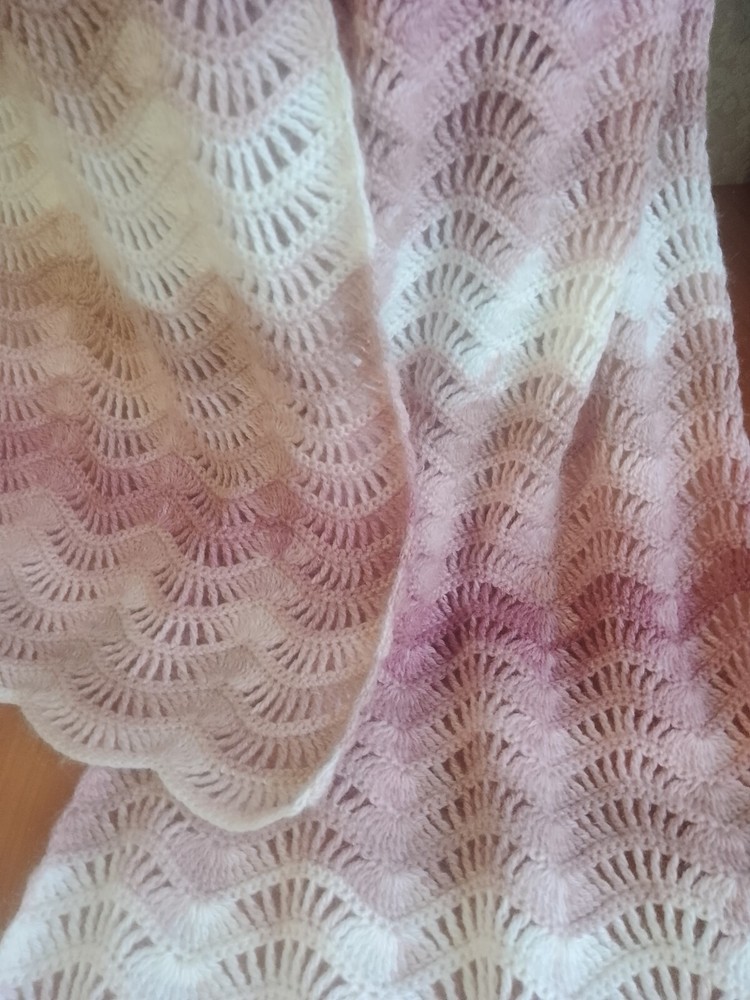 Multicolor crochet boho shawl for women - cozy winter scarf