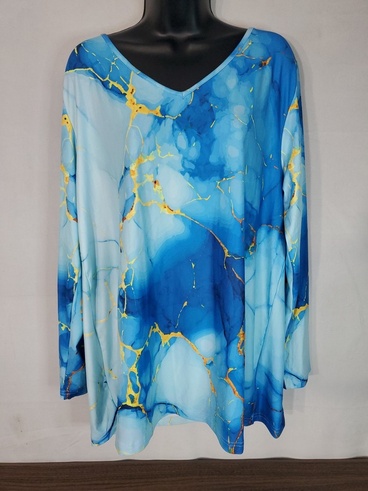 Sakurafina Blouse Women's Size XL Long Sleeve V-Neck Long Sleeve