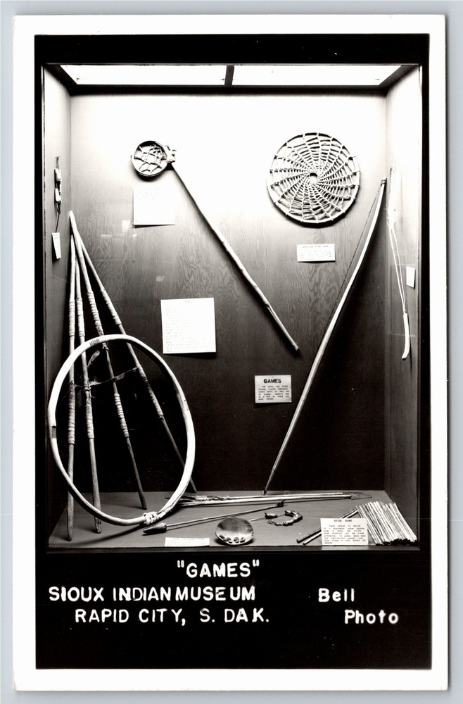 RPPC~Games Display Sioux Indian Museum Rapid City SD~Real Photo Postcard