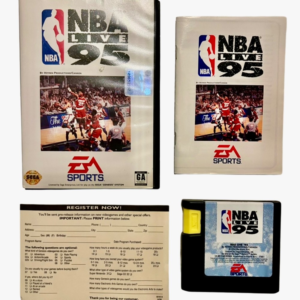 NBA Live 95 Sega Genesis 1994 Complete in Box with Manual (untested)