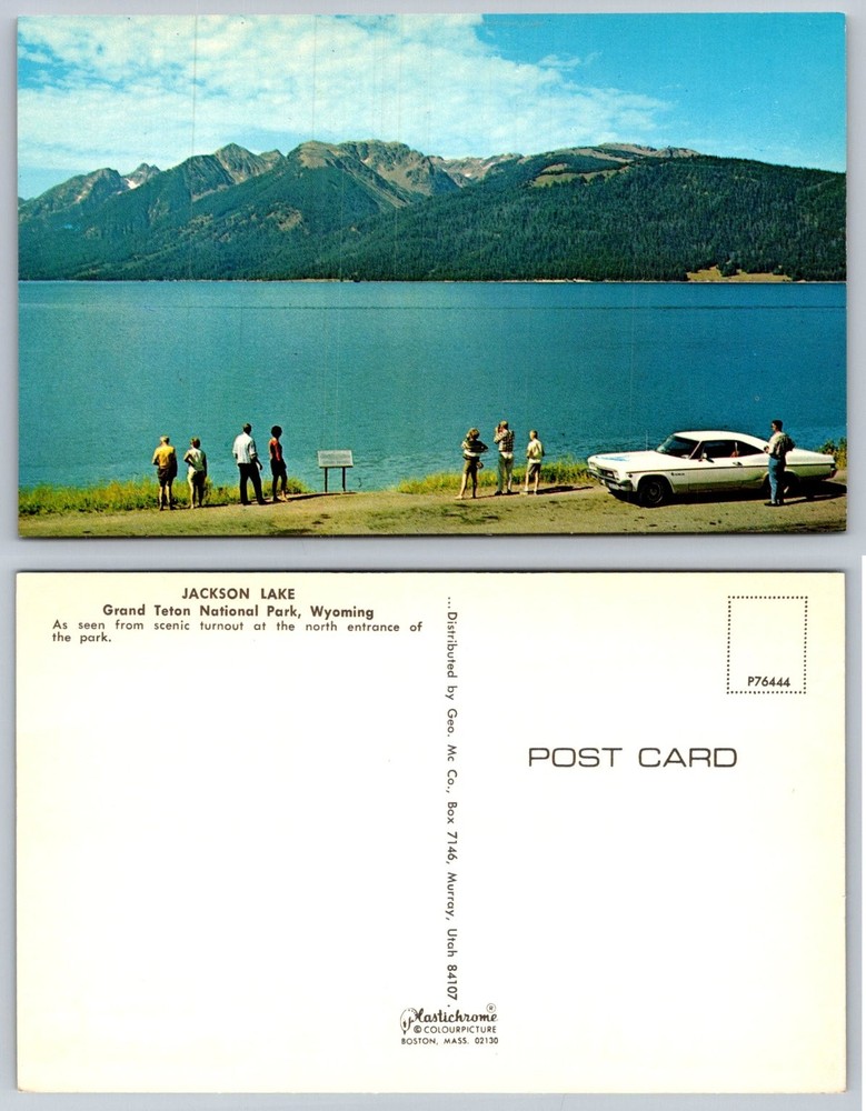 Jackson Lake Grand Teton National Park Wyoming Plastichrome Postcard