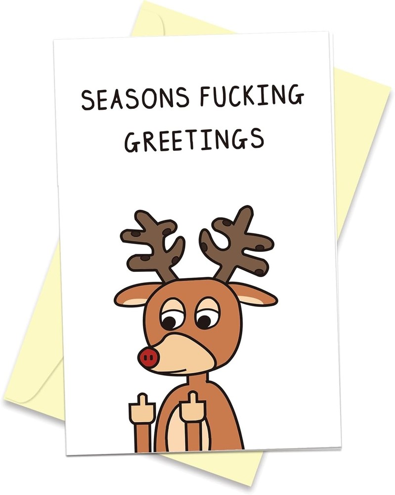 Festive Christmas Holiday Greeting Card with Seasons Greetings