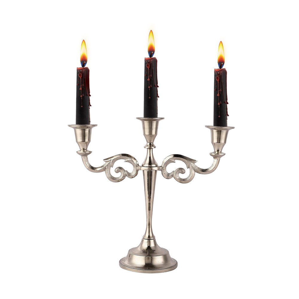 Rely+ 3 Arm Candelabra Taper Candle Holder for Valentine's Day Indoor Decor