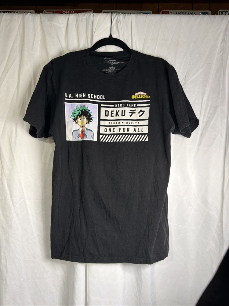 DEKU MIDORIYA IZUKU MY HERO ACADEMIA BLACK T-SHIRT 100% COTTON Medium M