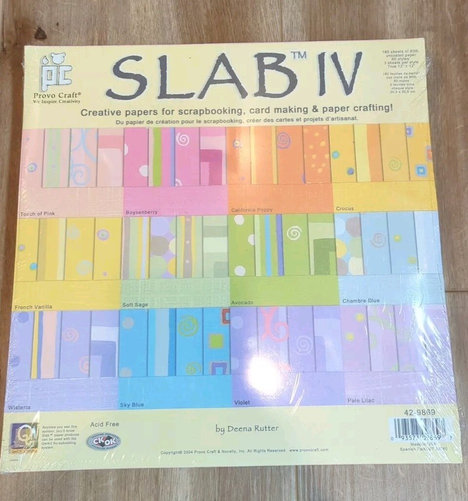Provo Craft Scrapbooking 12 X 12 Designer Paper SLAB IV 180 Sheets Acid Free NEW-image