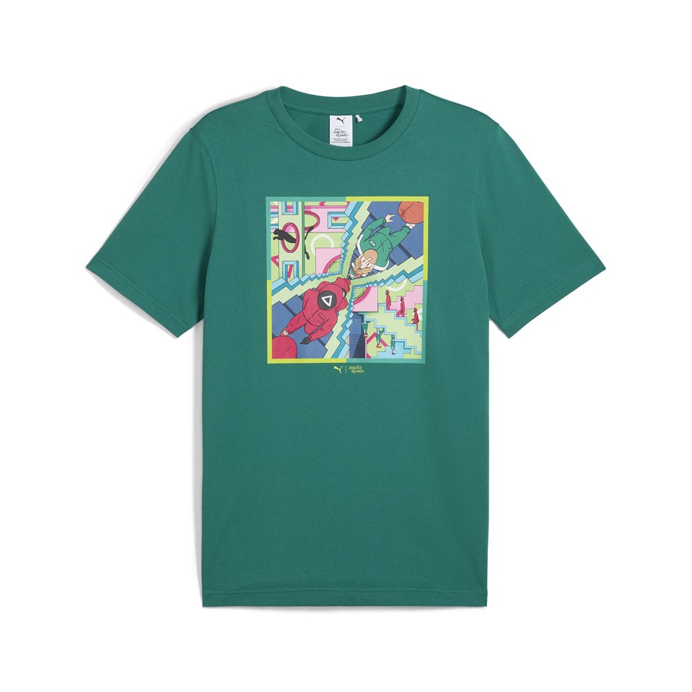 PUMA  X Squid Game Graphic Crew Neck Short Sleeve T-Shirt Mens Green Casual Tops