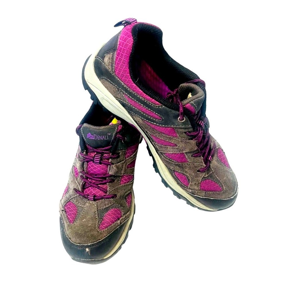 Denali Womens Brown Pink Hiking Shoes Size 8 Aggressive Tread Low Top