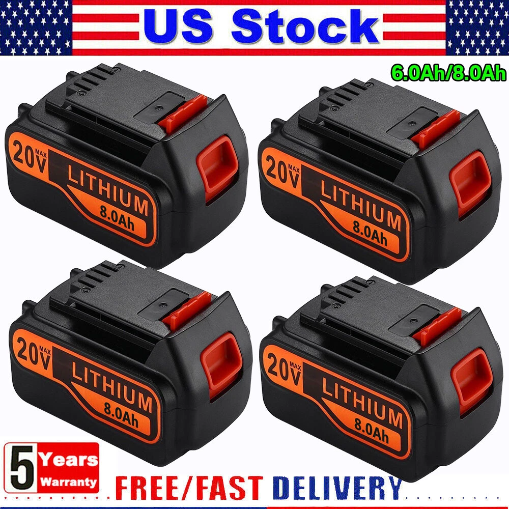 8.0Ah 20Volt LB2X4020 Battery FOR Black and Decker 20V MAX Lithium LBXR20 LBX20