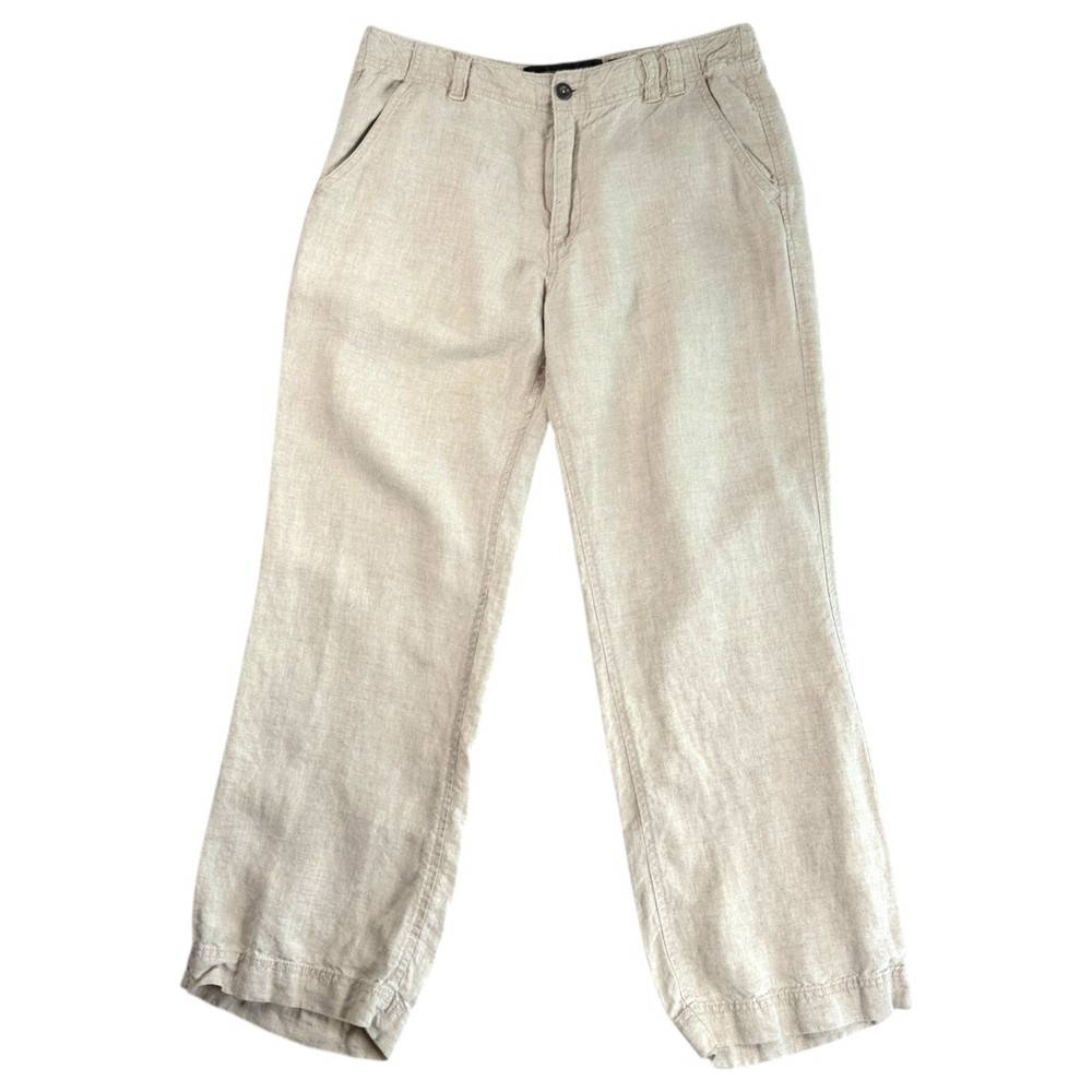 Old Navy Mens Linen Pants Size 31x30 Beige Loose Fit Casual Lightweight Summer