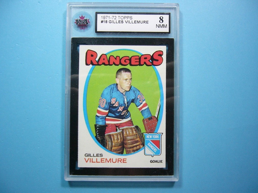 1971-72 Topps NHL #18 Gilles Villemure KSA 8 NM-Mint Sharp Hockey Card