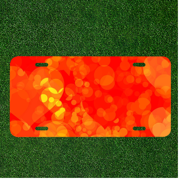 Custom Personalized License Plate Car Tag With Banner Red Signboard Plate