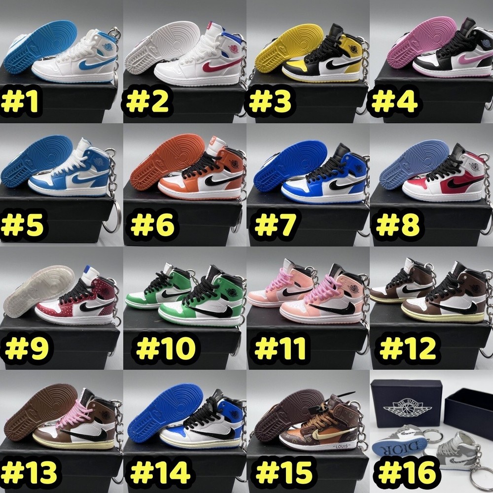 Air Jordan 3D Mini Sneaker Keychain, Basketball Sneaker Collectible, Box Options