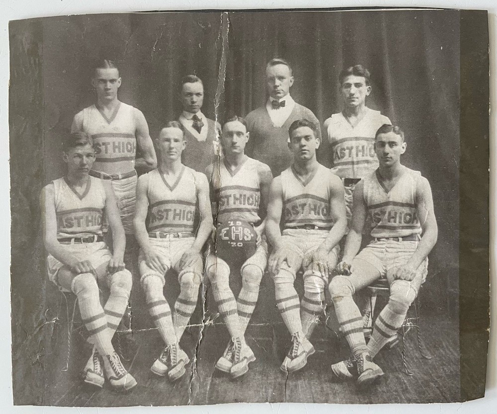 Antique Photo Rochester New York East High School Basketball Team 1919 1920