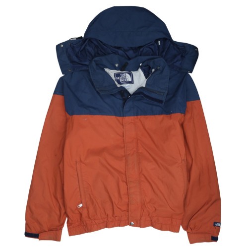 The North Face Mens Windbreaker Jacket Orange Blue Gore Tex Hooded Zip USA XL