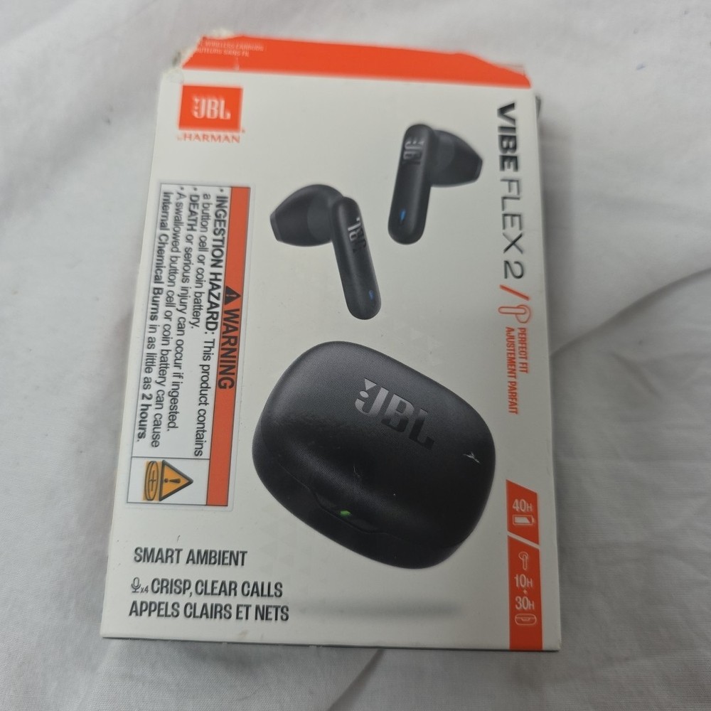 JBL Vibe Flex 2 Black, Wireless Earbuds (CEC)