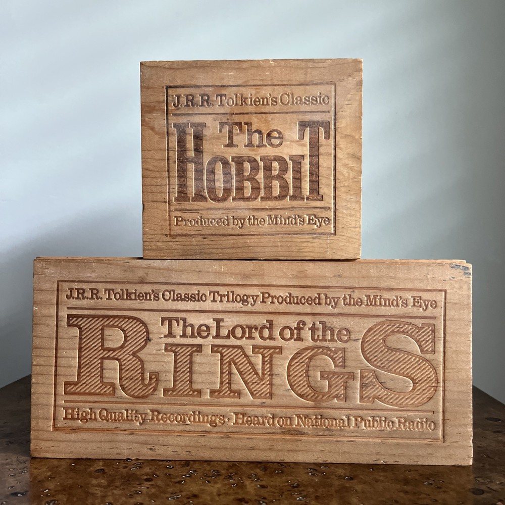 Lord of the Rings & The Hobbit 18 Cassette Wood Box Set—Tolkien