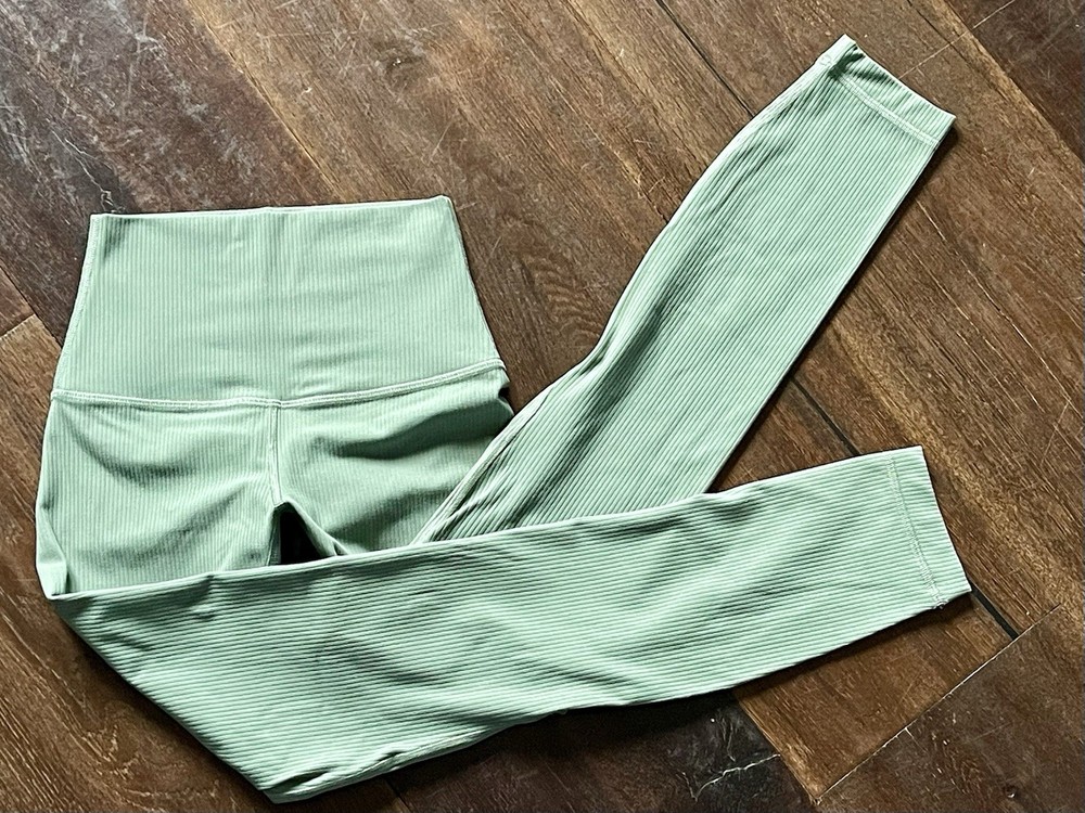 NWOT Lululemon Align Ribbed High Rise Legging Sz0 XS Green Eucalyptus 25” Inseam