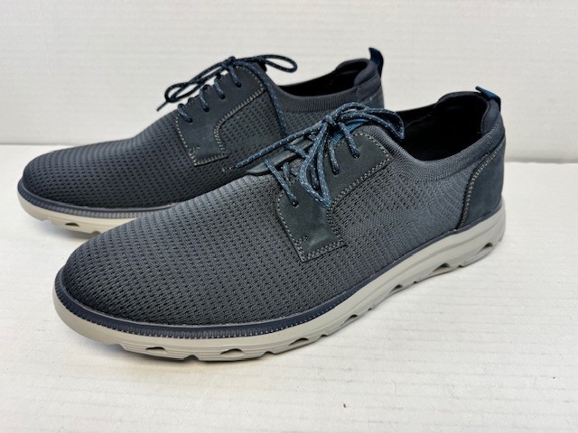 Johnston & Murphy Jenkins Plain Toe Shoe, Navy Textile Knit/ Nubuck Trim, 12