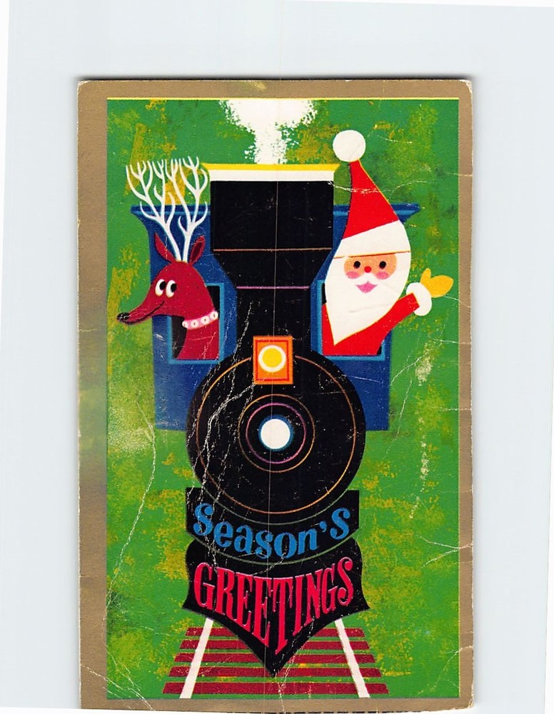 Postcard Santa Claus Art Print Holiday Season Greeting Card