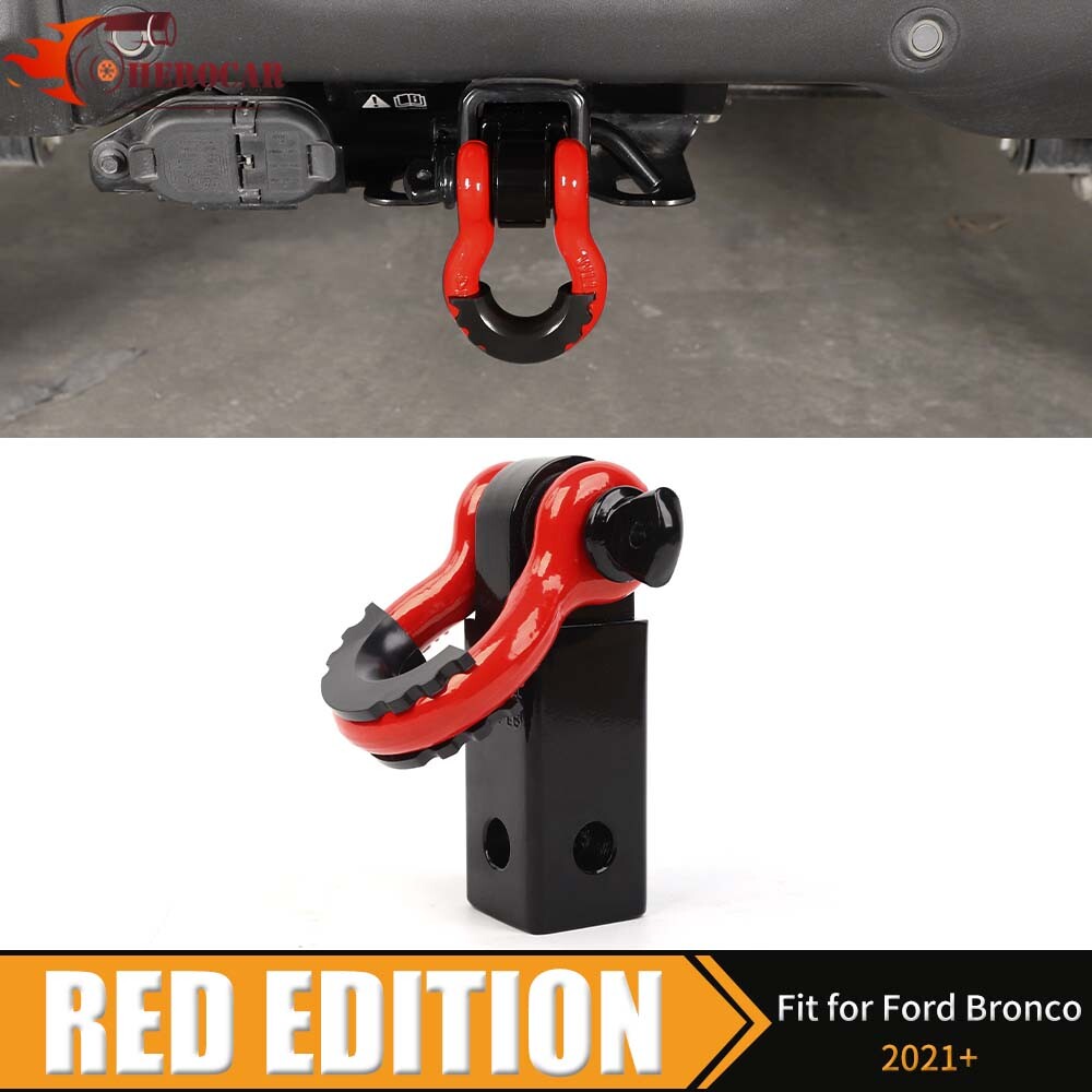 Red Car Tow Hook Shackle Mount for 2021+ Ford Bronco Rear Tailgate