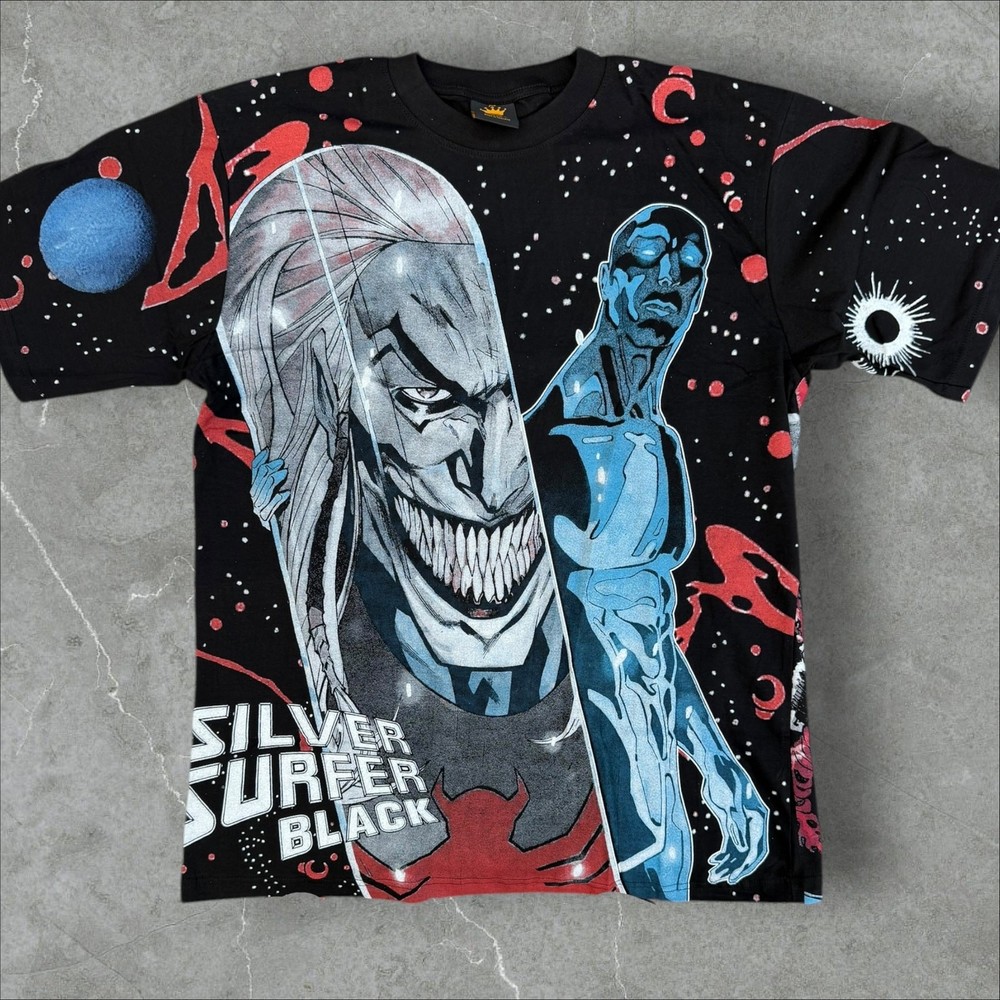 Silver Surfer AOP Size XL Crown All Over Print Marvel Comics T-Shirt