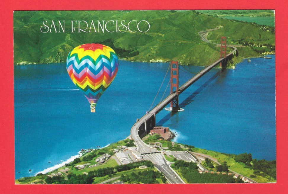SAN FRANCISCO CA Aerial View Golden Gate Bridge - Continental Postcard