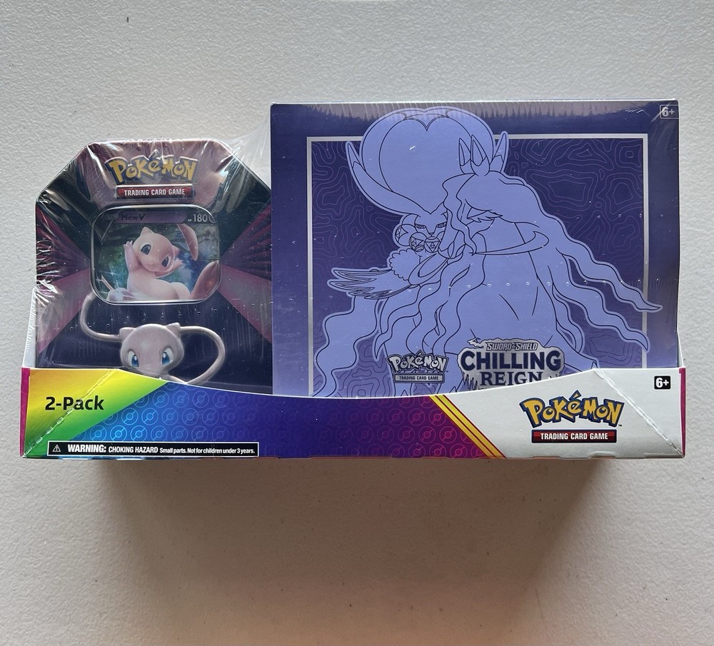 Pokemon TCG Chilling Reign Elite Trainer Box Mew V Tin Costco 2 Pack Sealed