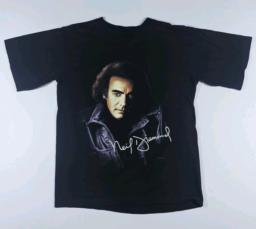 Vintage Neil Diamond 1996 U.S. Tour Concert T-shirt ( L ) Men's Large Black Tee