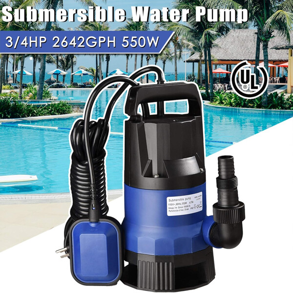 550W Submersible Water Pump Swimming Pool Dirty Flood Clean Pond