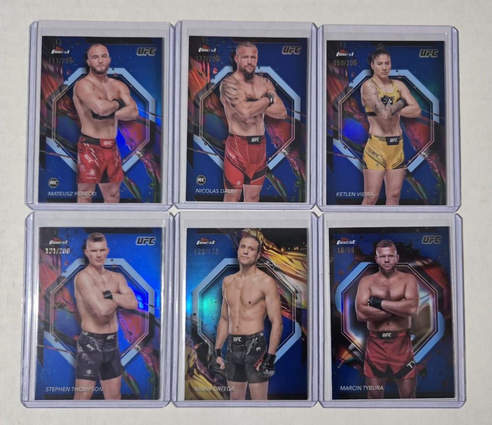 2024 Topps Finest UFC Blue Refractor Lot (6 Cards) /99, /175, /200