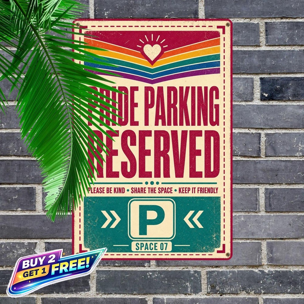 Gay Parking Only Funny Vintage Pride Tin Metal Sign Wall Decor
