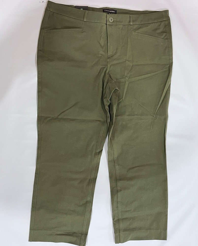 Banana Republic Slim-Straight Cropped Pant Green Size 16
