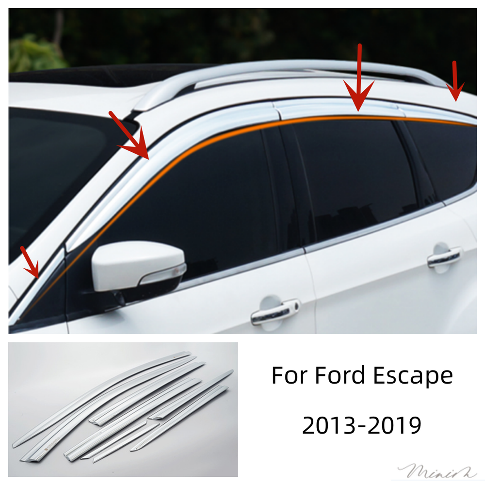 For Ford Escape 2013-2019 Chrome side Window Visor Vent Shade Sun Rain Deflector