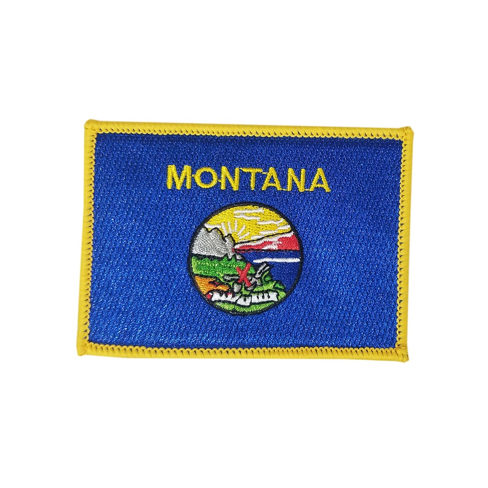 Montana Flag Patch Embroidered Iron-on Applique Explore Travel Souvenir