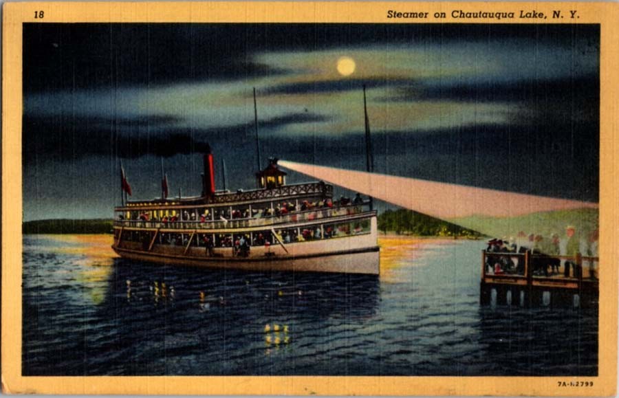 Chautauqua Lake - Jamestown New York NY : BOAT SCENE m/14 BA4553