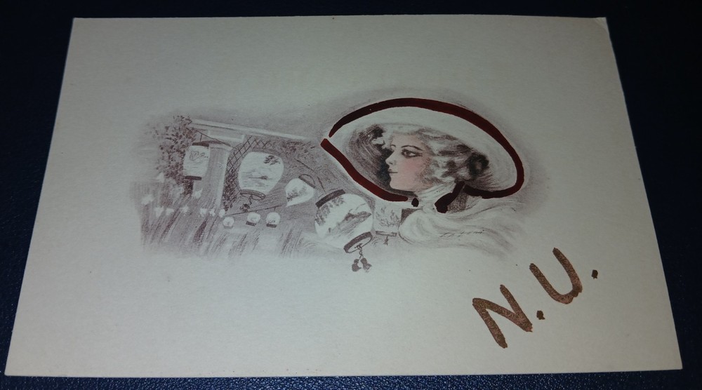 Hand-Colored Postcard Norwich University College Girl (4) - Northfield, Vermont