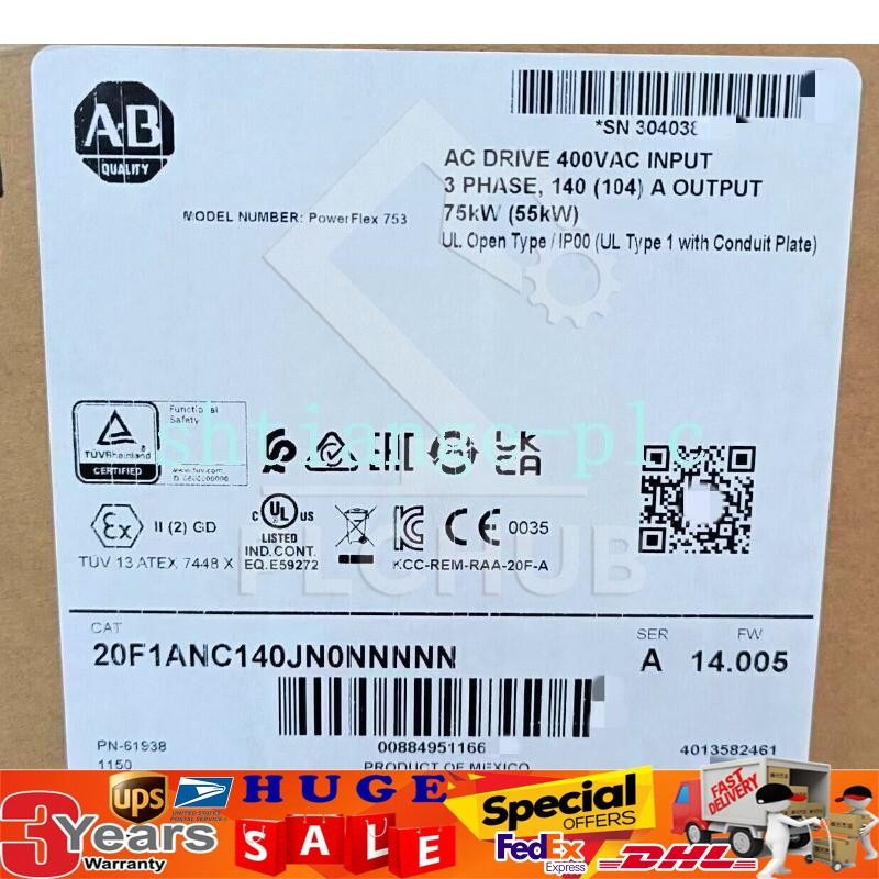 NEW 20F1ANC140JN0NNNNN PowerFlex Air Cooled 753 AC Drive