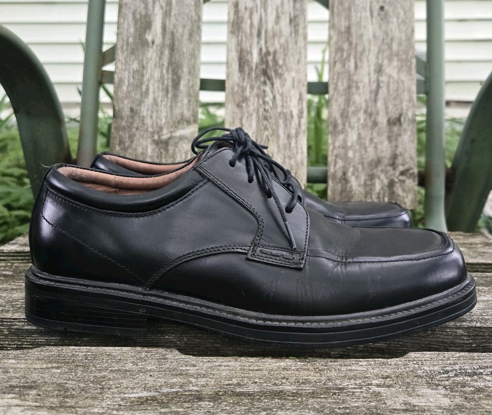 Nunn Bush Black Leather Shoes Oxford  Men's Size 9.5M Comfort Gel Lace Up