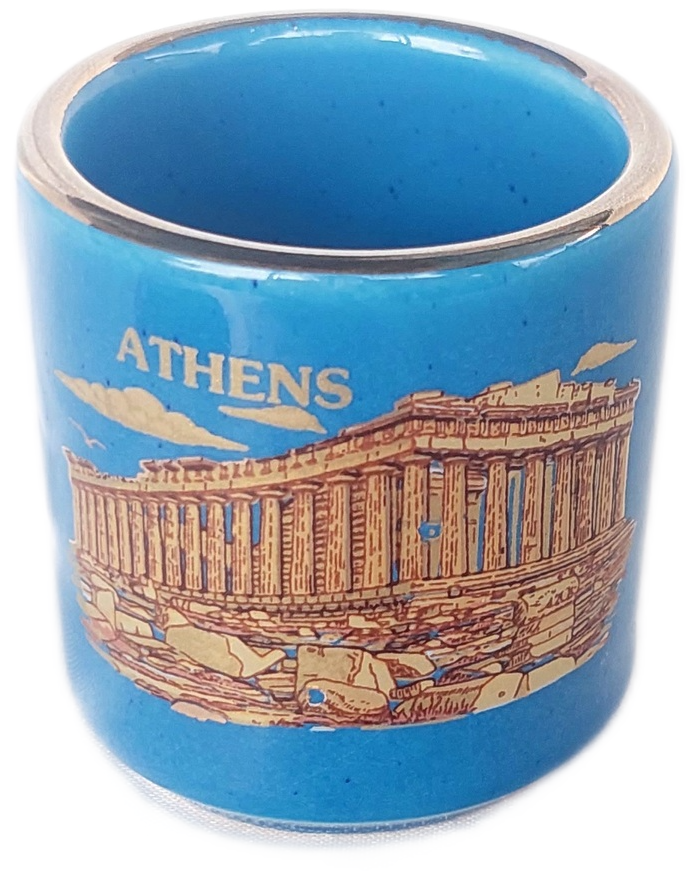 New Shot ceramics Greek Greece Athens Tequila Greece Acropolis Parthenon.blue