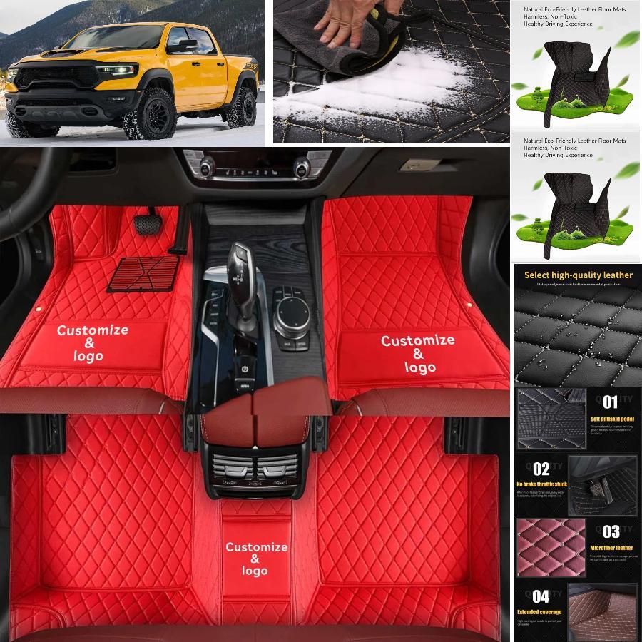 For Dodge RAM 1500 Quad Cab Car Floor Mats Luxury Waterproof Pads Liner Auto Rug